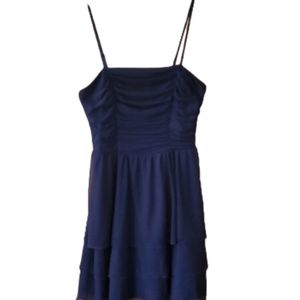 Honey & Rosie Juniors Midnight Blue Mesh Sleeveless Mini Cocktail Dress Size Med